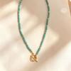 Bohemian Turquoise Beaded Necklace With Eye Pendant For Daily Fashion Accessory