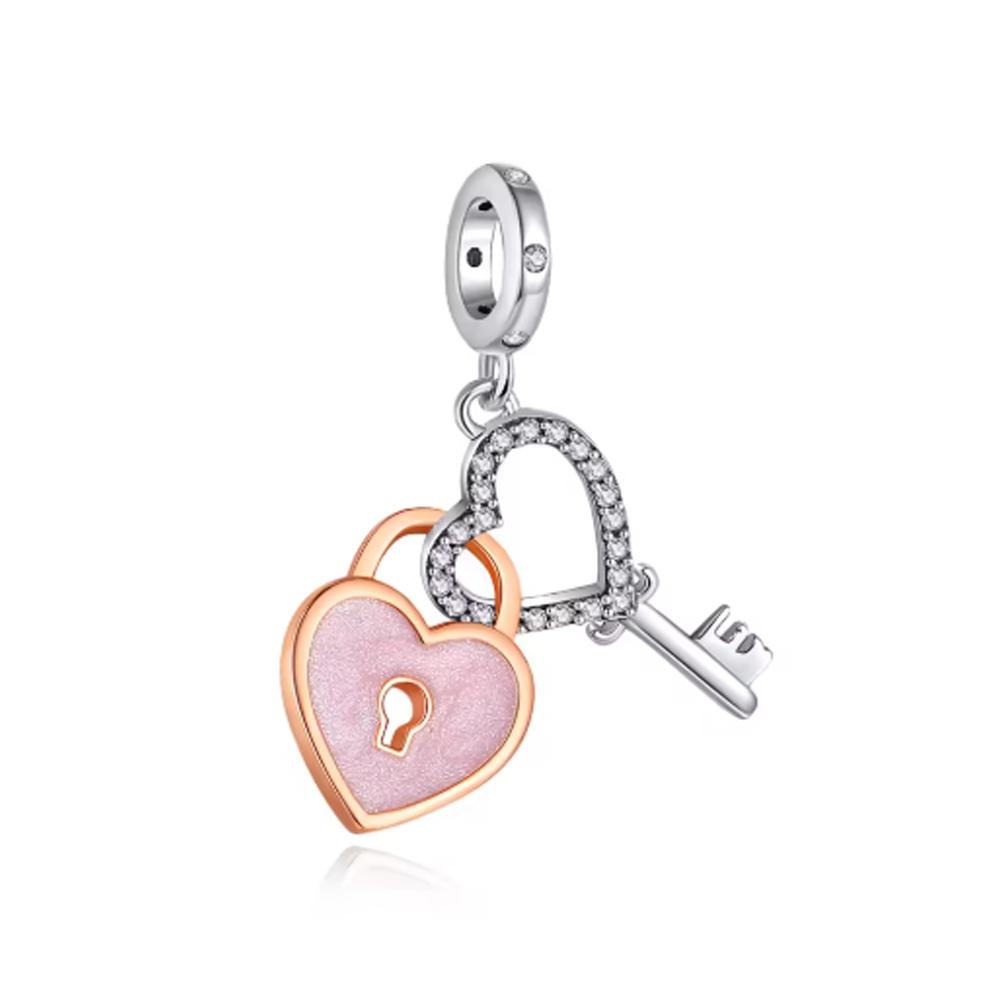 Original Koppar Roséguld Kärlekshjärta Fjäril Luftballong Berlocker Pärlor Passar Armband Dam Smycken DIY-tillbehör Gåva