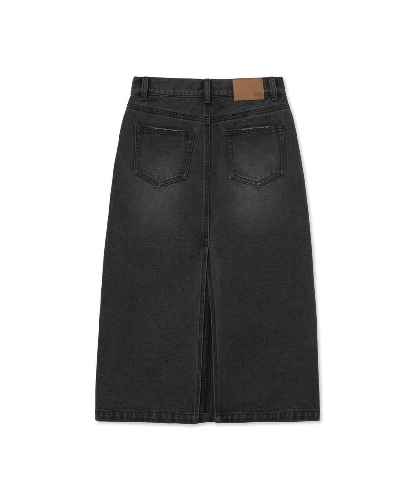 Yale Denim Long Skirt_Charcoal
