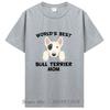 New Bull Terrier Mom T Shirt - World'S Best Bull Terrier Mom Dog Owner T-Shirt Graphic Tees Clothing Oversized Tshirt