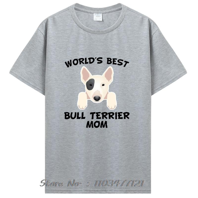 New Bull Terrier Mom T Shirt - World'S Best Bull Terrier Mom Dog Owner T-Shirt Graphic Tees Clothing Oversized Tshirt