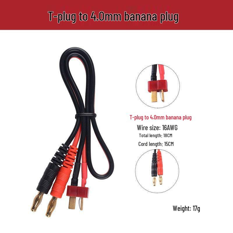 XT60 Banana Plug to EC5 T Plug JST Connector Cable for RC Drones and Tamiya Models