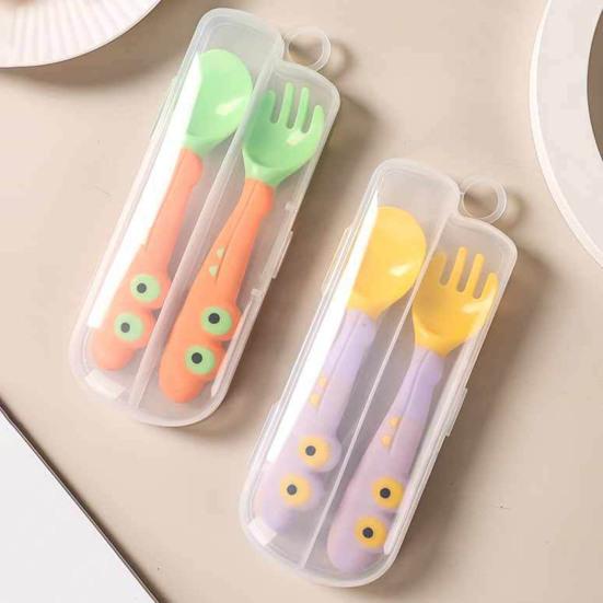 

Удобная пищевая тренировочная нескользящая ручка, гибкая детская ложка для самостоятельного кормления, набор вилок, детские принадлежности, детская вилка
