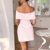 Women's Fashionable Color Elegant Temperament One Shoulder Strapless Skirt Dress