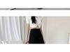 Plus Size Black High-Waist Midi Skirt with Slit - Slimming A-Line Skort for Summer 2024