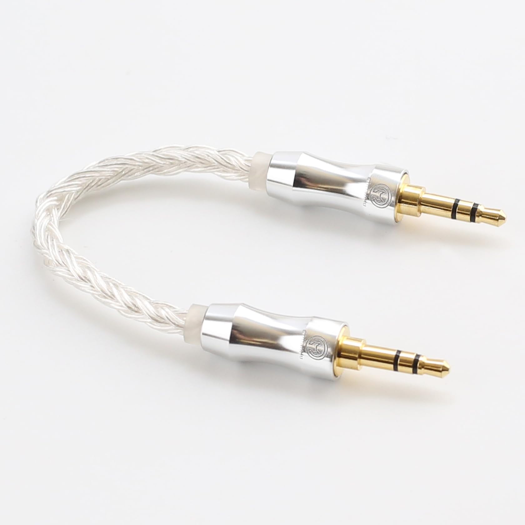 

Kawaki AUX to Dual M233 16-Piece Silver-Plated Cable, Heat-Resistant, 3.5mm 3.5mm Male, Jack, 3.5mm AUX, (Textured Silver-D)