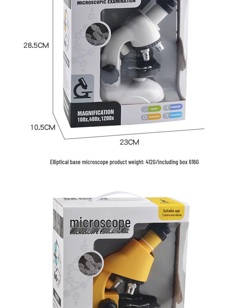 Dětský mikroskop 1200x - Vzdělávací STEM hračka pro elementární vědecký průzkum