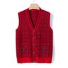 Vest Jacket Middle-aged and Elderly Knitted Sweater Vest Casual Grandma Autumn Top