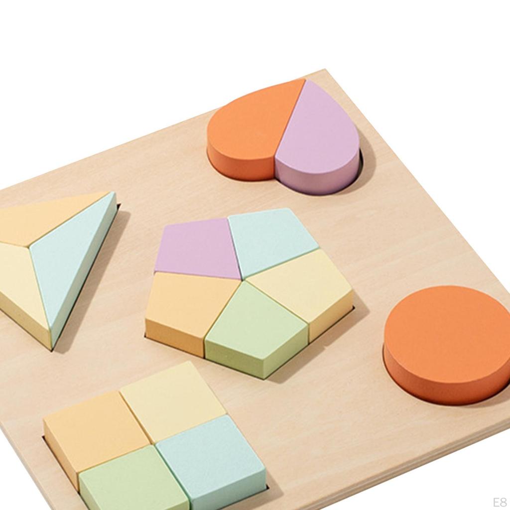 Shape Puzzle Wooden Geometric Toddler Preschool Learning Materials Toy for