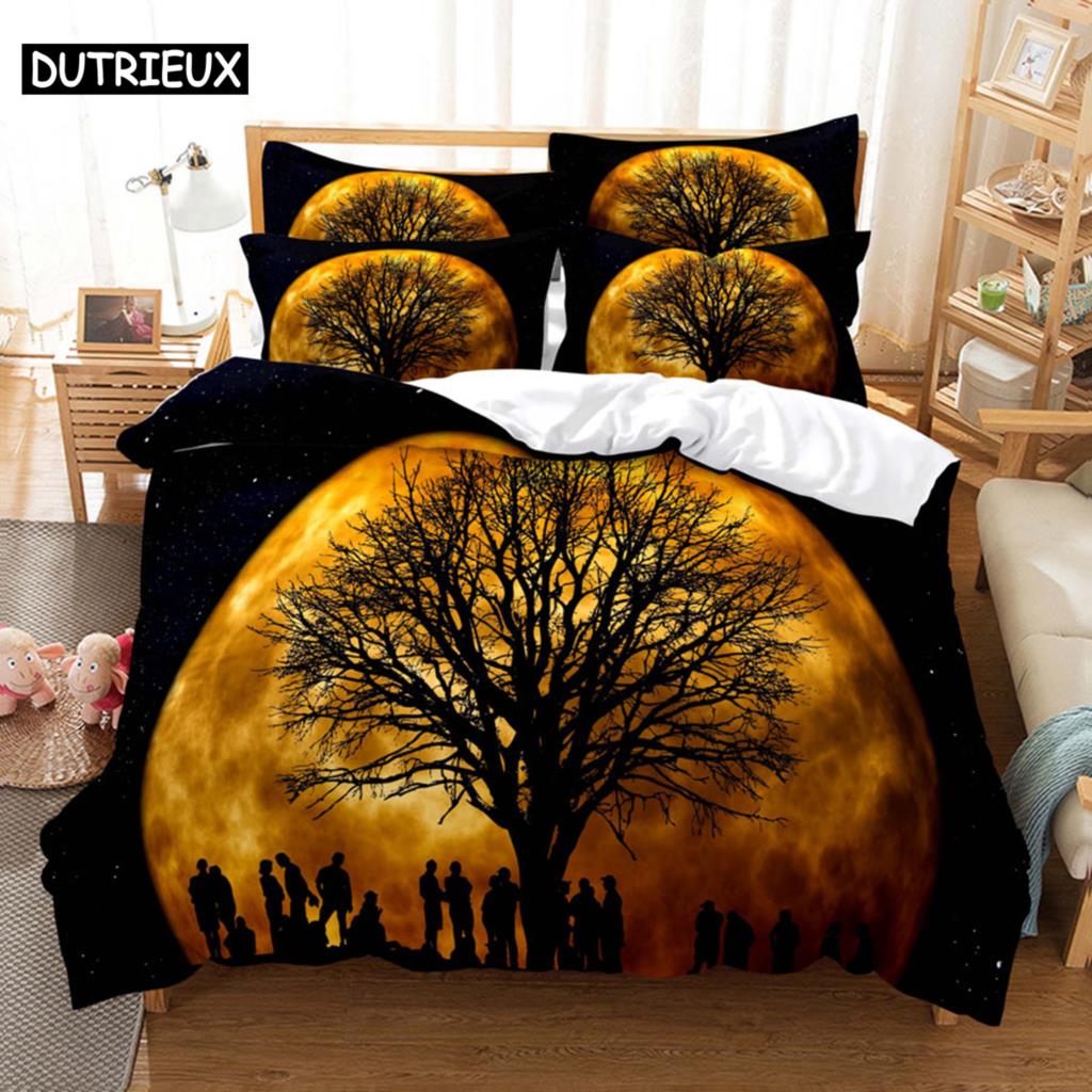 Komplettes Bettbezug-Set mit Kissenbezug - King, Doppel, Queen, Twin, Einzel, Full Größen für Kinder und Erwachsene, 3D Landschaftsdesign