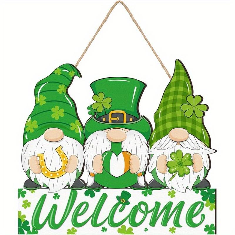 

1 шт. Деревянный подвесной кулон в стиле фермерского дома, Ст. Приветственная табличка «Гном-лепрекон Патрика» для декора крыльца/стены/входной двери