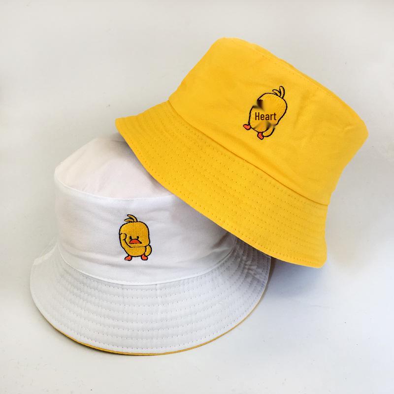 Pălărie de pescar unisex, față-verso, pentru primăvară/vară, cu broderie chinezească - Stil trendy Harajuku, Protecție solară pentru exterior.
