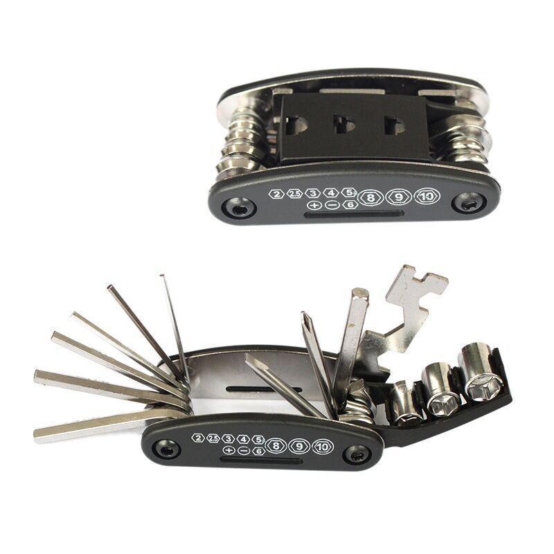 

Bicycle Tire Patching & Repair Tool Kit: 15-in-1 & 16-in-1 Combo Standard Zinc-Plated