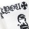 Makelloses CHROME HEARTS SOCKS-U-SPORT Dagger Bestickt 3-Paar-Set weiß Herren S Gebraucht