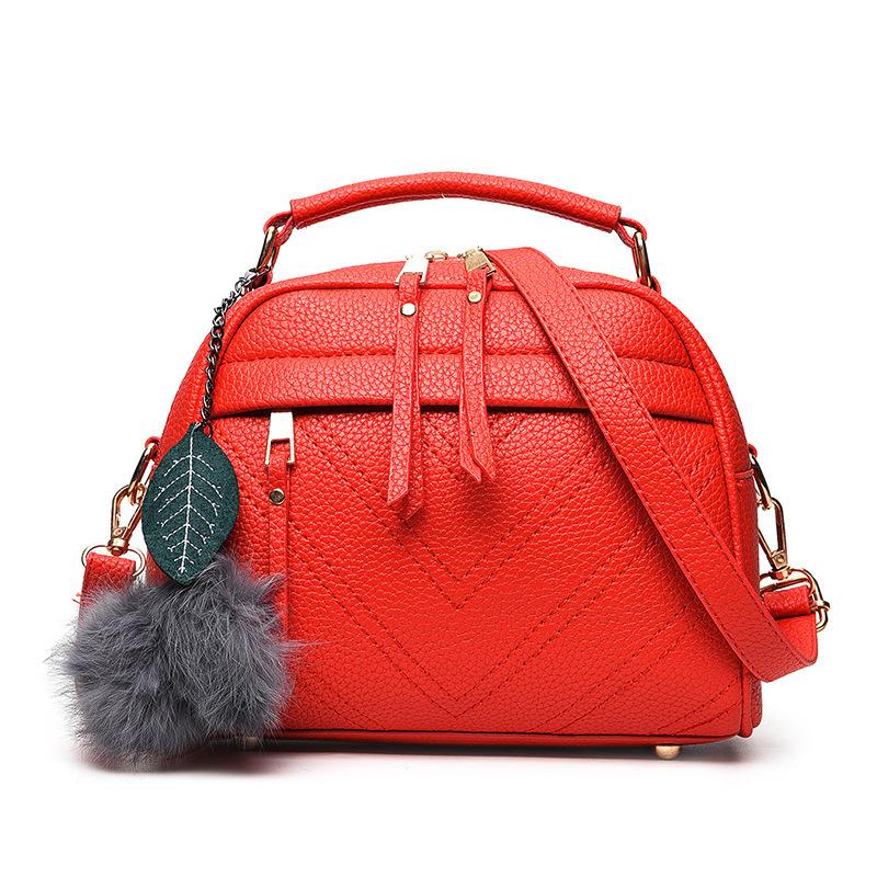 Handbag For Women Girl Fashion Messenger Bags With Ball Toy Bolsa Female Shoulder Bag Pu Leather Ladies Party Crossbody Bag