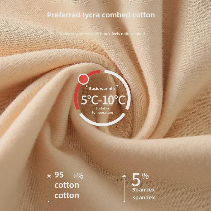 Women's Pure Cotton Long-Sleeve Thermal Sweater - Round Neck, Autumn/Winter Warm Top
