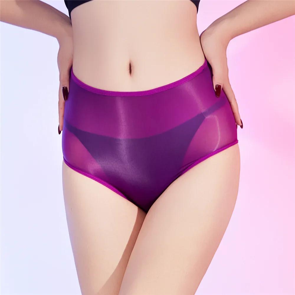 Sexy Unisex Oil Shiny Sheer See Through Boxer High Elastic Safety Short Smooth Bottom Wear Glossy Ultrathin Underwear Slim Body