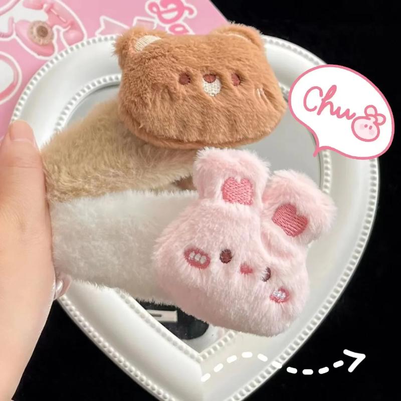 Cute Bunny Plush Hairpin Angel Wing Children Girl Hair Clip Accessories Rabbit Barrettes Headdress Headwear Hairclip Ornaments