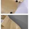 Camisas de Hombre de Algodón de Manga Larga Estilo Japonés Primavera Ropa de Trabajo Tops para Hombre Color Sólido Doble Bolsillo Cuello Puntiagudo Camisa Casual Corte Ajustado