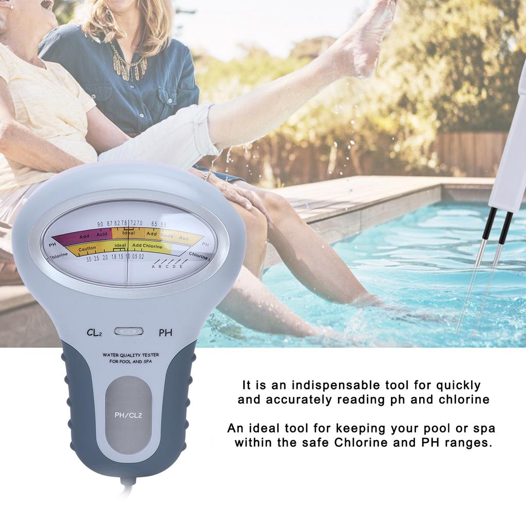Portable 2 In 1 Water Quality PH and Chlorine Level CL2 Tester Meter for Swimming Pool Spa