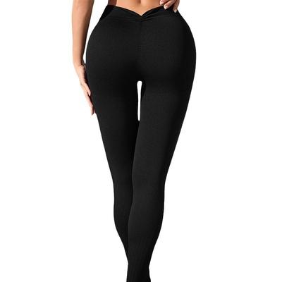 Naked Back V-waist Peach Hip Yoga Pants for Slimming, Lifting Buttocks, Quick Drying Fitness Pants, High Waist Elastic Running Sports Pants for Women