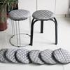 Round Stool Cover Fitted Bar Stool Cover Quilted Soft Cushion Non-Slip Washable Slipcover Fit for Diameter 11-12 Inch Bar Stool