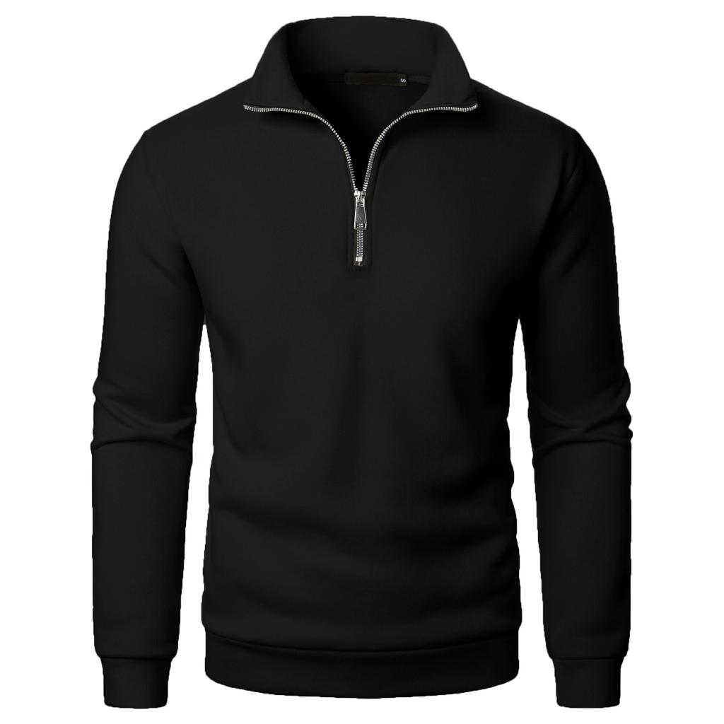 Men's Stand Up Collar Casual Hoodie Men's Solid Color Fashionable Men's Pullover Hoodie