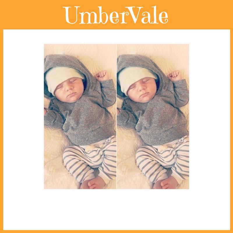 Toddler Kids Baby Boys Cozy Hooded Shirt Tops And Comfortable Pants Twopiece Outfits