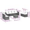 VidaXL Garden Lounge Set with Cushions 9 Pcs, Patio Sofas, Patio Furniture Set, Outdoor Furniture, Black 3256412