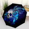 1pc Skull Roses Fashionable Automatic Opening/Closing Folding Umbrella with 8 Bones, Windproof Portable, Daily Use079