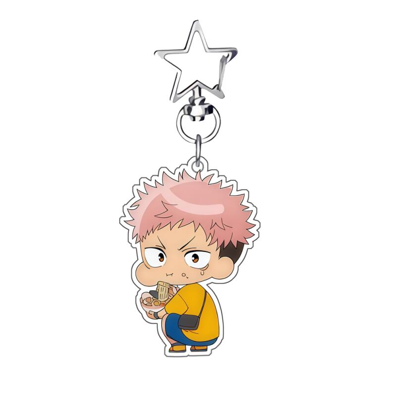 Anime Acrylic Keychain for Jjk Gojo Satoru Inumaki Toge Panda Itadori Yuji Self-Made Acrylic Key Buckle Q Version Bag Pendant