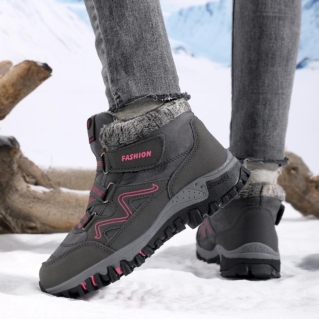 Height-increasing couple snow boots winter velvet warm men's and women's outdoor cotton shoes medium top sports cotton shoes women's shoes