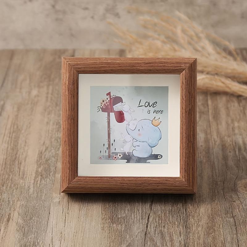 1pc Mini Hollow Picture Frame, Square Inch Mini Picture Frame, Table, DIY Specimen Frame Mounting, Wooden Picture Frame