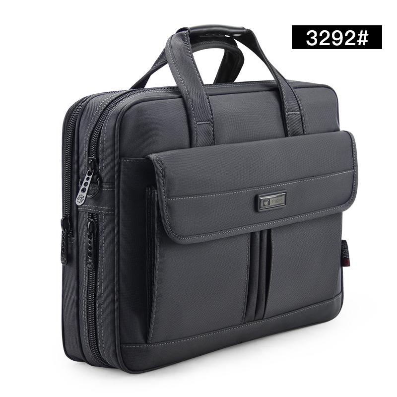 Men's Large Capacity Business Briefcase - Single Shoulder Crossbody Oxford Canvas Laptop Bag for 15.6" Devices.