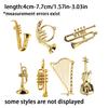 8/16pcs Golden Miniature Musical Instrument Ornament Photo Prop Office Study Desk Handicrafts DIY Christmas Tree Decor XJM