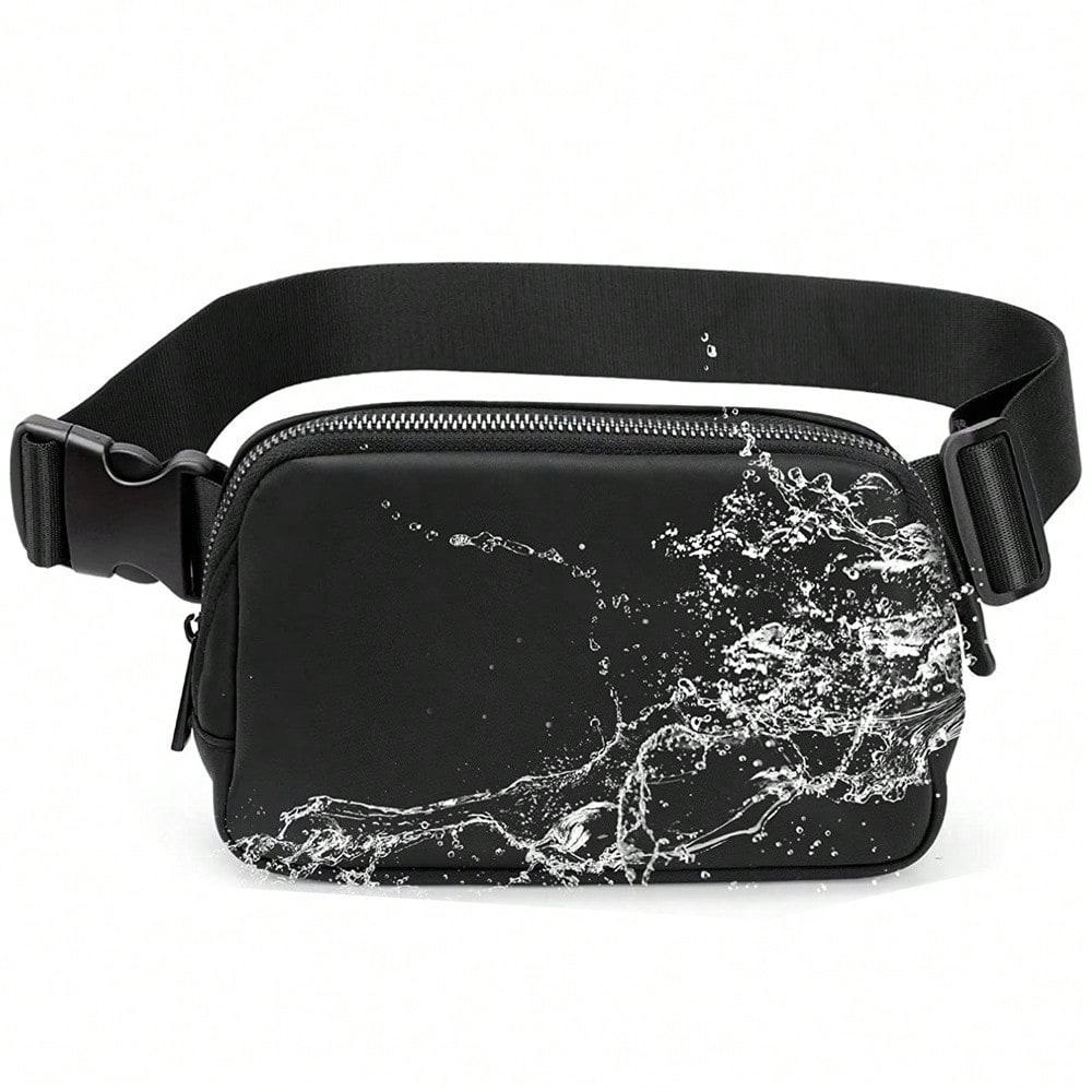 Plain color sports fanny pack crossbody waterproof zipper mobile phone breast bag