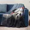 Tuniu Cute Panda Fleece Blanket Soft Warm Throw Blanket for Sofa Bed Room Gift