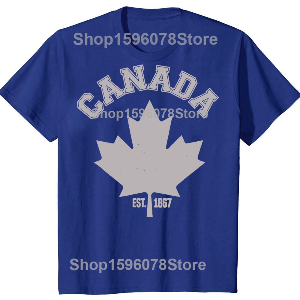 Lustiges Kanada EST 1867 Ahornblatt Flagge Liebe Grafik T-Shirt Herren Damen Hip Hop Übergroßes T-Shirt 100% Baumwolle Komfort T-Shirts
