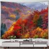 Autumn Forest Scenery Tapestry Wall Hanging Decor Red Leaves Maple River Fall Nature Landscape Tapestry Indoor Home Decorations