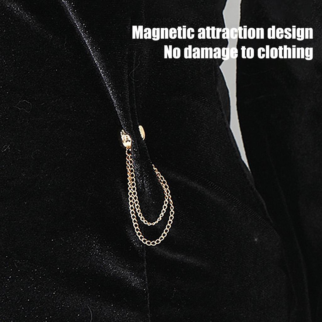 4Pcs Multi-Function Magnetic Clothing Clip With Chain Metal Buttons Clip Clothes Scarf Trouser Legs Cuff Fixing Magnet Pin