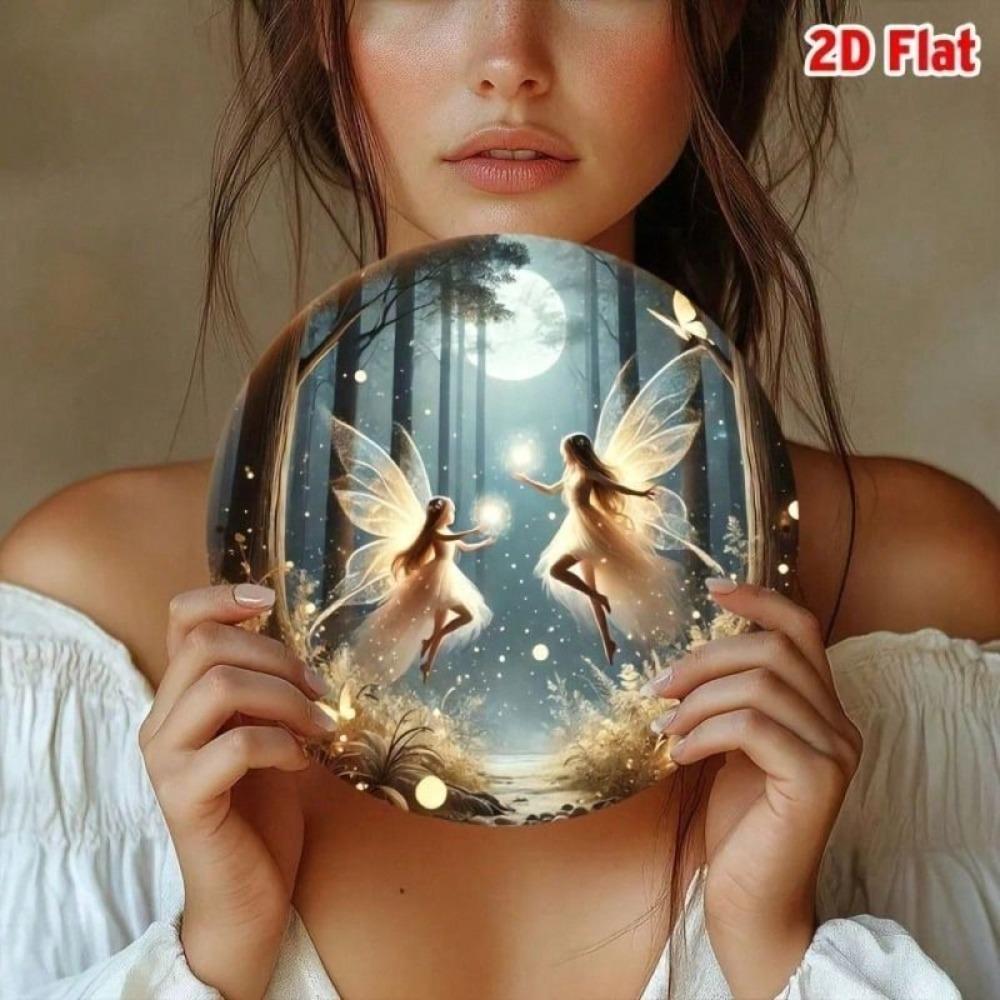 Metal Poster Wall Art Magic Fairy Forest Moon Decor for Living Room