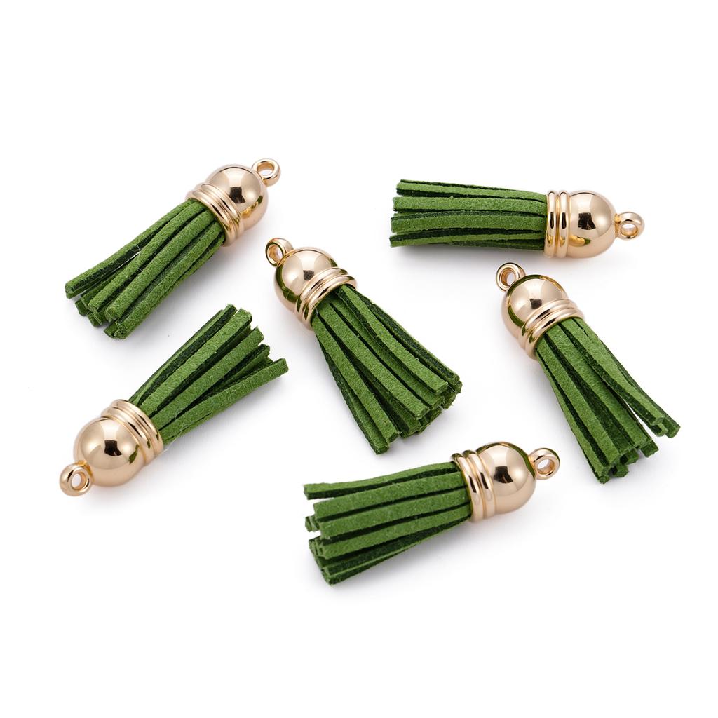 20pcs/lot 38mm Tassel Vintage Leather Tassels Fringe Pendant For DIY Keychain Jewelry Making Supplies Charms Accessories