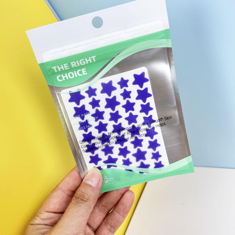 Star Pattern Hydrocolloid Acne Patches - Effective Healing and Casual Colored Design