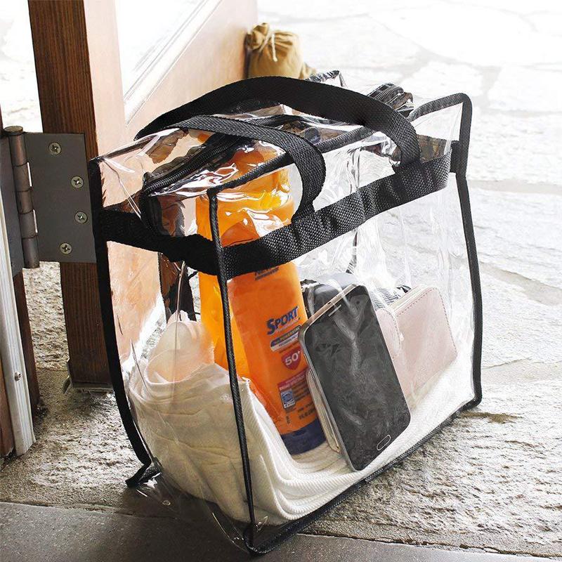 1/2pcs PVC Makeup Storage Bag Portable Large Capacity Waterproof Clear Tote Shoulder Bag with Zipper for Travel Washing Shopping