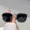 Wind metal oval frame fashion sunglasses light luxury retro advanced sense UV protection sunglasses