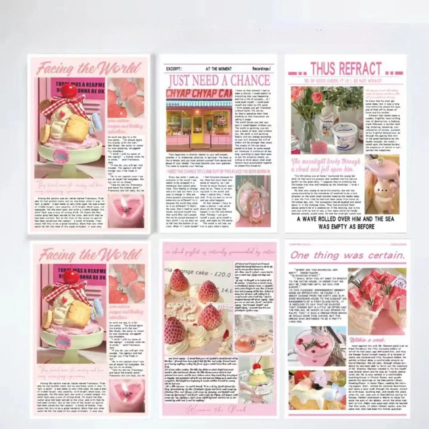 

50 шт. милый милый розовый журнал серии скрапбукинг журнал материал основа бумага милый девичья спальня настенное украшение постер