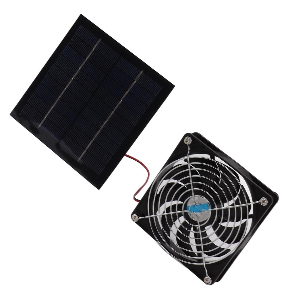 20W Solar Powered Exhaust Fan Powerful 12cm Fan Portable Solar Panel Fan Kit for RV Greenhouse Pet House