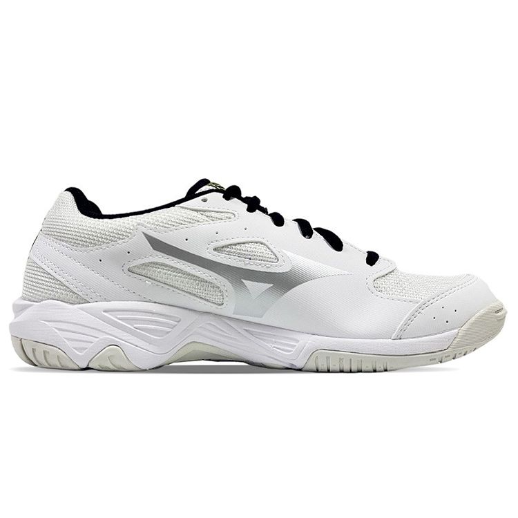 Mizuno Cyclone Speed 1 Fabric Leather Comfortable Non-Slip Durable Breathable Low-Top Badminton Shoes Unisex Sneaker White Silver V1GA218103