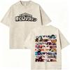 Washed Vintage Anime My Hero Academia Midoriya Izuku and Bakugou Katsuki Merch T Shirt Men Women Casual Retro Oversized Tshirts