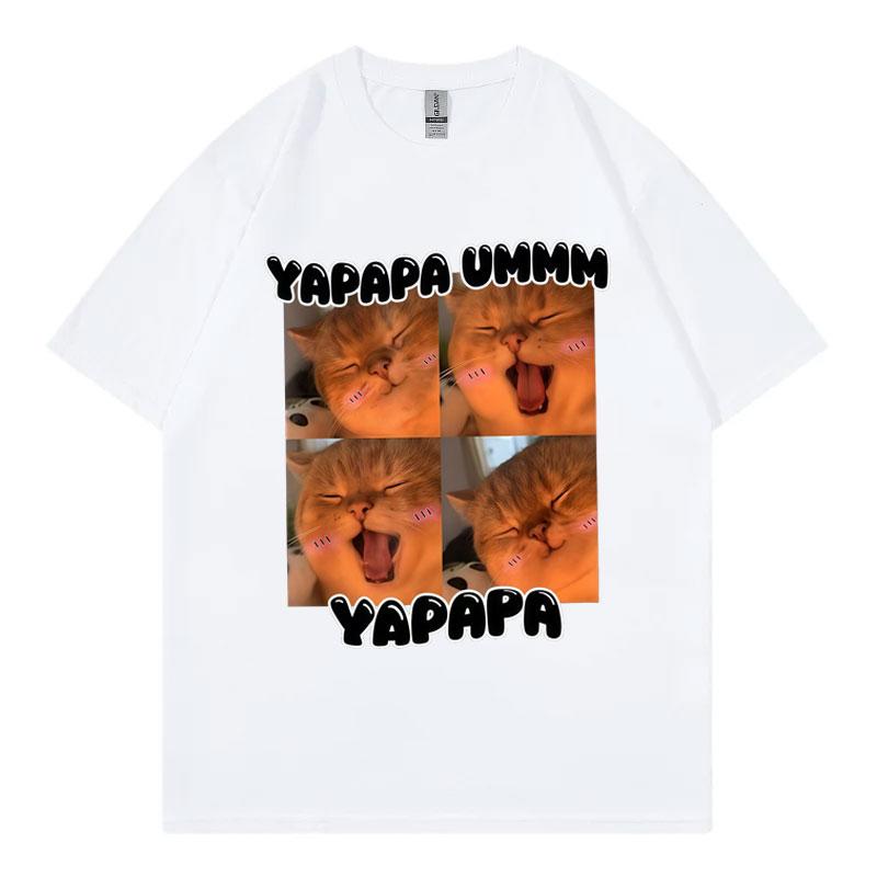 Yapapa Ummmm Funny Cat Meme Tshirts Fashion Cute Short Sleeve Tshirt Unisex Unisex Casual 100cotton T Shirts Summer Streetwear